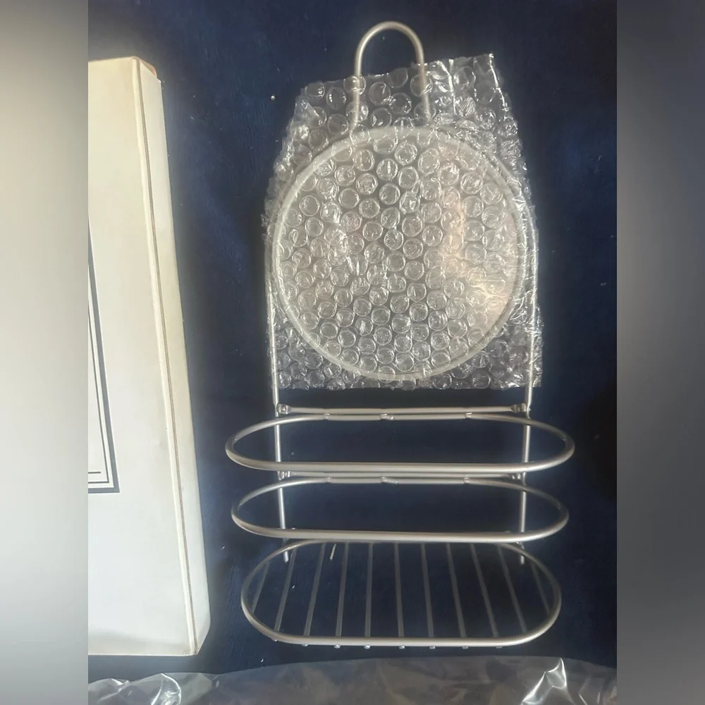 NIB Avon Wire Chrome Metal Folding Shower Caddy W/Mirror Bathroom Accessory